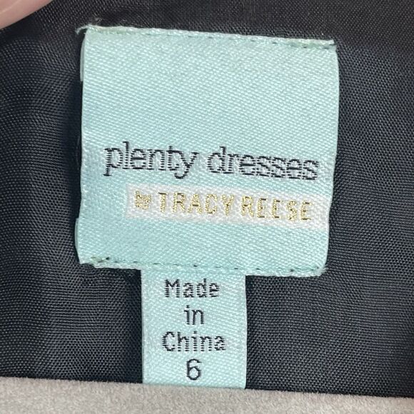 Plenty by Tracy Reese Dress Sz 6 Black Damask Burnt Velvet Whimsigoth Witchy - Picture 7 of 15